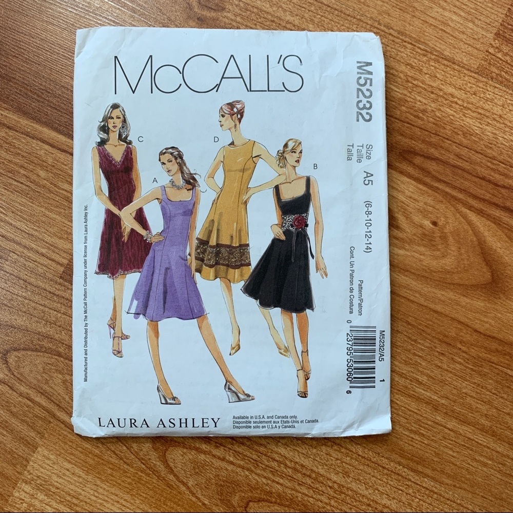 3/$20 McCall’s dress pattern
